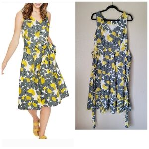 Boden Jade Fit & Flare Lemon Dress Size 8 Long